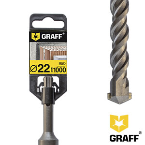 Сверло (бур) по бетону 22x950x1000 мм GRAFF для перфоратора SDS plus