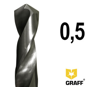 Сверло по металлу цельнотвердосплавное (монолитное) 0,5 мм K10 GRAFF в пласт.коробке