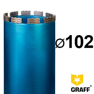 Коронка алмазная 102x12 мм 1 1/4" по армированному бетону GRAFF для алмазного сверления (бурения)