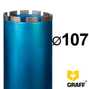 Коронка алмазная 107x12 мм 1 1/4" по армированному бетону GRAFF для алмазного сверления (бурения)