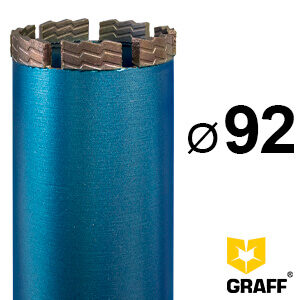 Коронка алмазная 92x12 мм 1 1/4" по армированному бетону GRAFF для алмазного сверления (бурения)